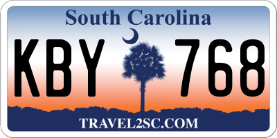 SC license plate KBY768