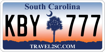 SC license plate KBY777