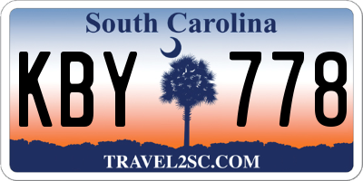 SC license plate KBY778