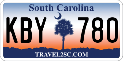 SC license plate KBY780