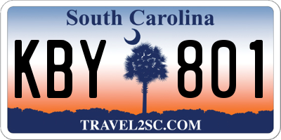 SC license plate KBY801