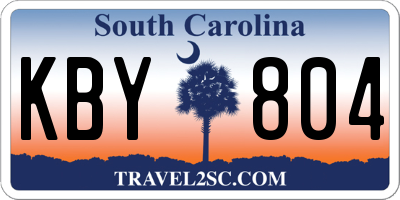 SC license plate KBY804