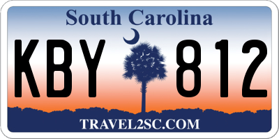 SC license plate KBY812