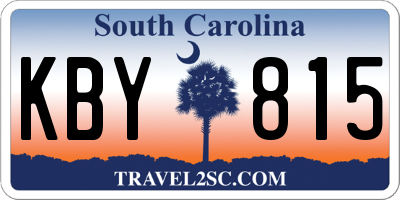 SC license plate KBY815