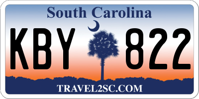 SC license plate KBY822