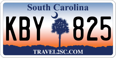 SC license plate KBY825