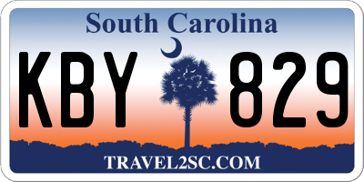 SC license plate KBY829