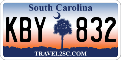 SC license plate KBY832