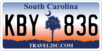 SC license plate KBY836