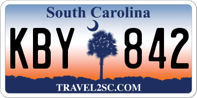 SC license plate KBY842