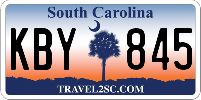 SC license plate KBY845