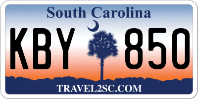 SC license plate KBY850