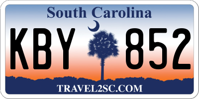 SC license plate KBY852