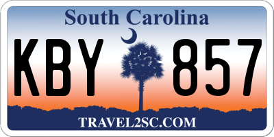 SC license plate KBY857