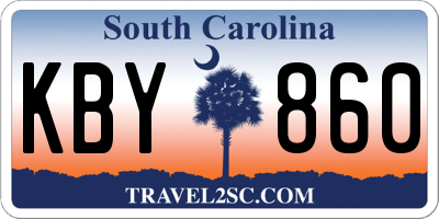 SC license plate KBY860