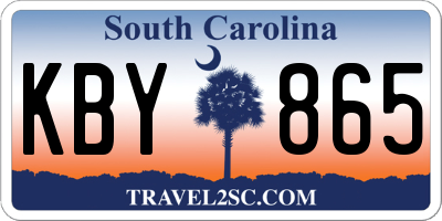 SC license plate KBY865