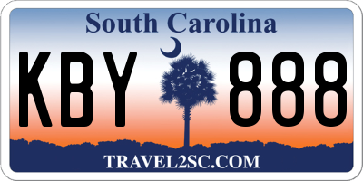 SC license plate KBY888