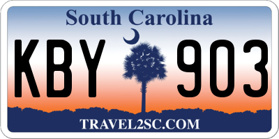SC license plate KBY903