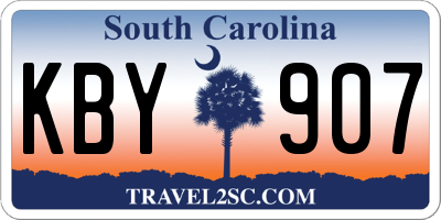 SC license plate KBY907