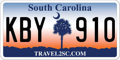 SC license plate KBY910
