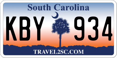 SC license plate KBY934