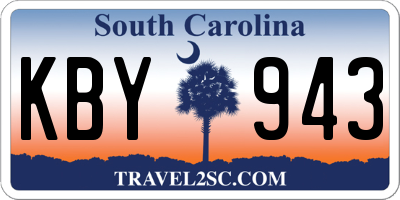 SC license plate KBY943