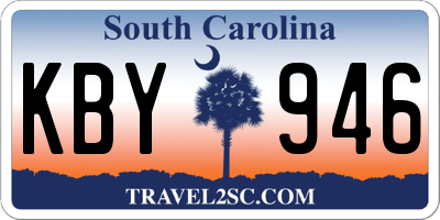 SC license plate KBY946