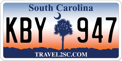SC license plate KBY947