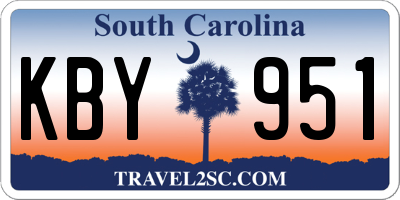 SC license plate KBY951