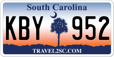SC license plate KBY952