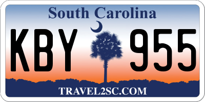 SC license plate KBY955