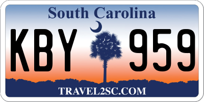 SC license plate KBY959