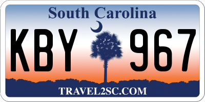 SC license plate KBY967
