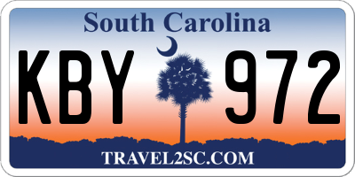 SC license plate KBY972