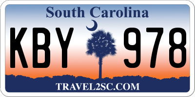 SC license plate KBY978
