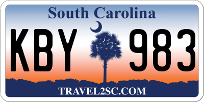SC license plate KBY983