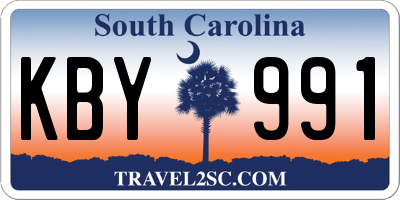 SC license plate KBY991