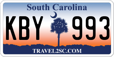 SC license plate KBY993
