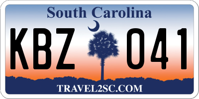 SC license plate KBZ041