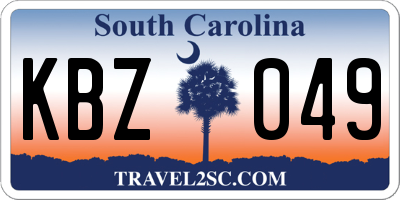SC license plate KBZ049
