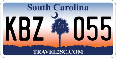 SC license plate KBZ055