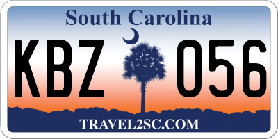 SC license plate KBZ056