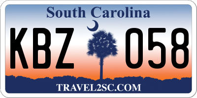 SC license plate KBZ058
