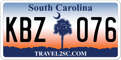 SC license plate KBZ076