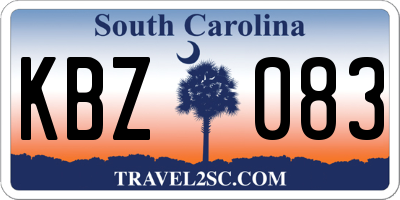 SC license plate KBZ083