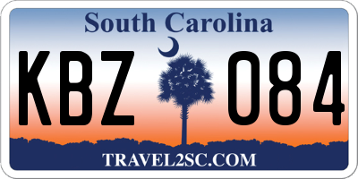 SC license plate KBZ084