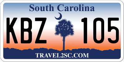 SC license plate KBZ105