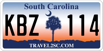SC license plate KBZ114