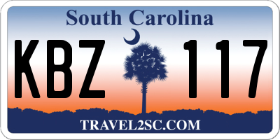 SC license plate KBZ117