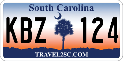 SC license plate KBZ124